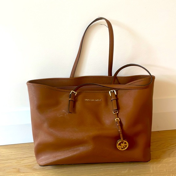 Michael kors jet set travel large saffiano leather tote bag colour : luggage - Picture 1 of 5